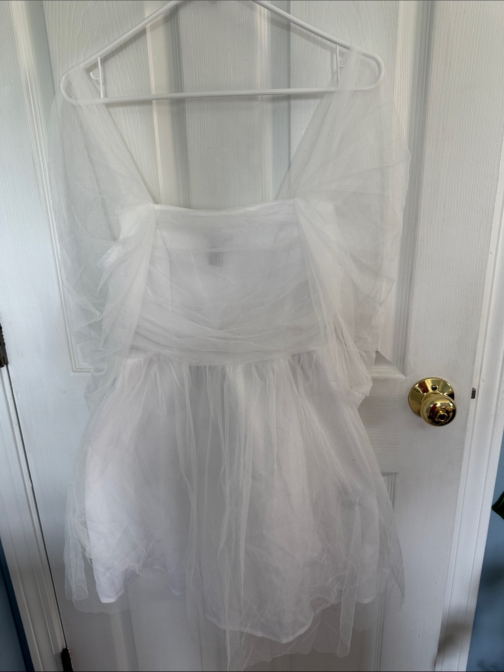 White Tulle Mini Dress